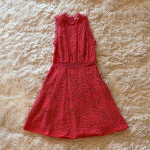 Rebecca Taylor Vibrant Red Lace Kids Dress